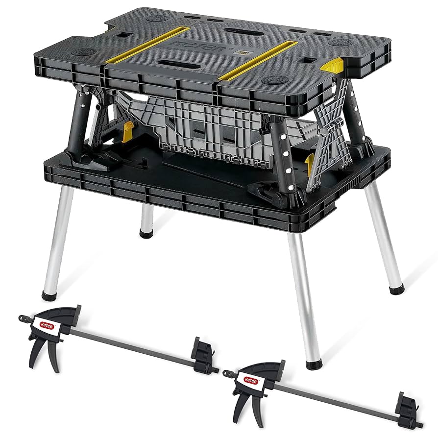 81PabMnH7uL._UF894,1000_QL80_ Keter Folding Work Table with Adjustable Legs - Image 1
