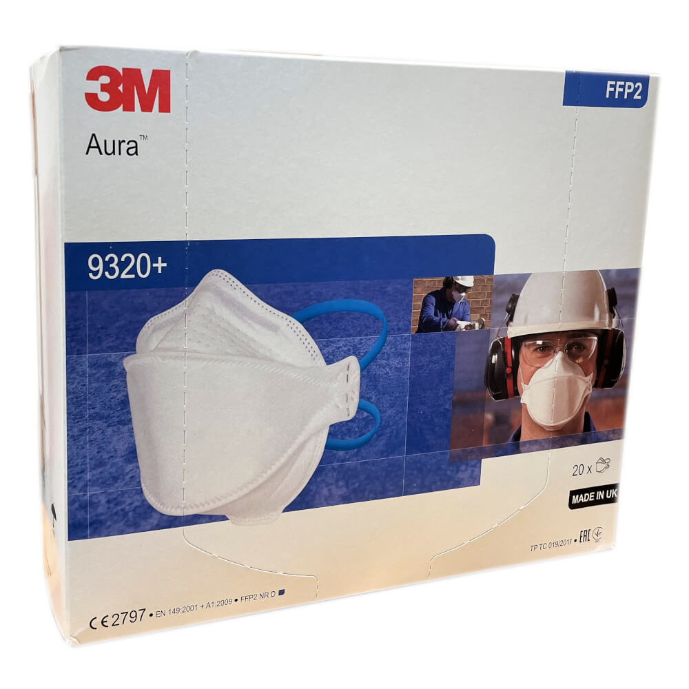 9320boxscld__16015 3M Aura 9320+ FFP2 Disposable Respirator (Pack of 20) - Image 1