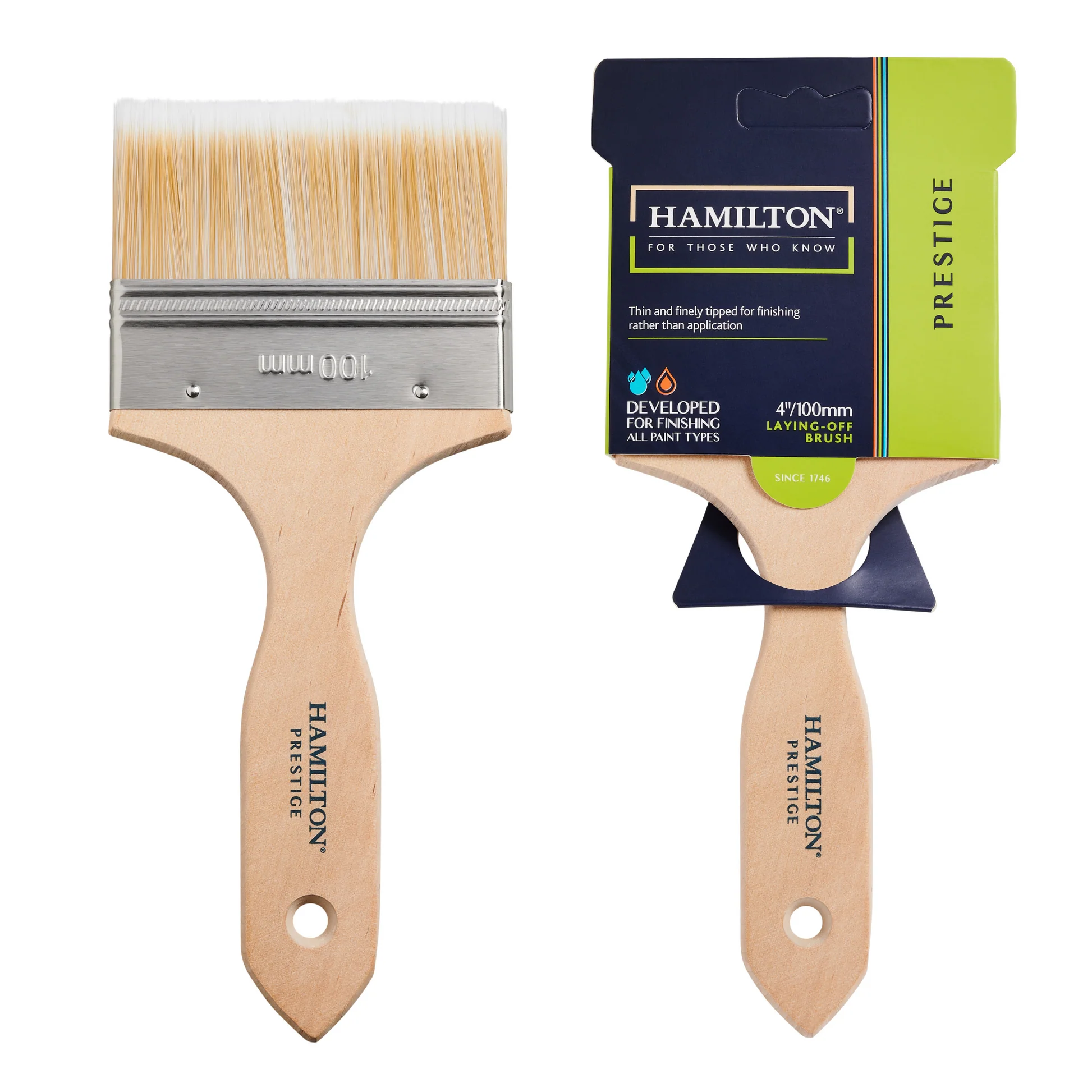 Hamilton-Prestige-Synthetic-Laying-Off-Paint-Brush-100mm-4-Inch Hamilton Prestige Synthetic Paint Brush 4 Inch - Image 1